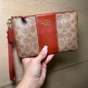 Coach Wristlet in burnt orange